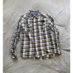 Sean John G/B/R/BLU Plaid Long Sleeve Button Down Shirt Boys M